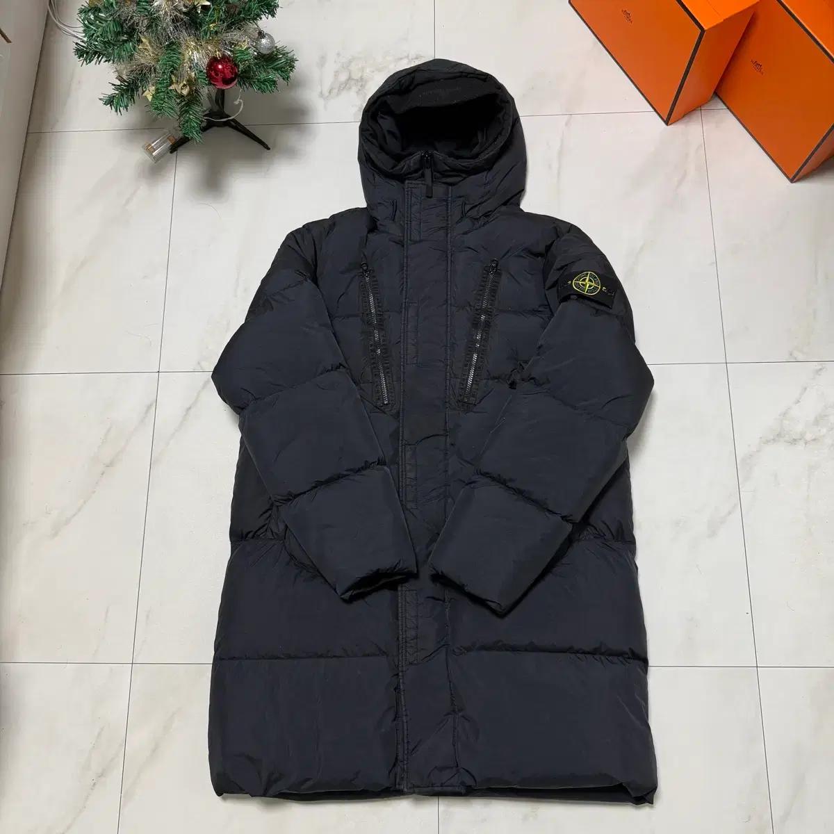 (21-22Fw) 스톤아일랜드 후드 롱패딩 크링클랩스 L