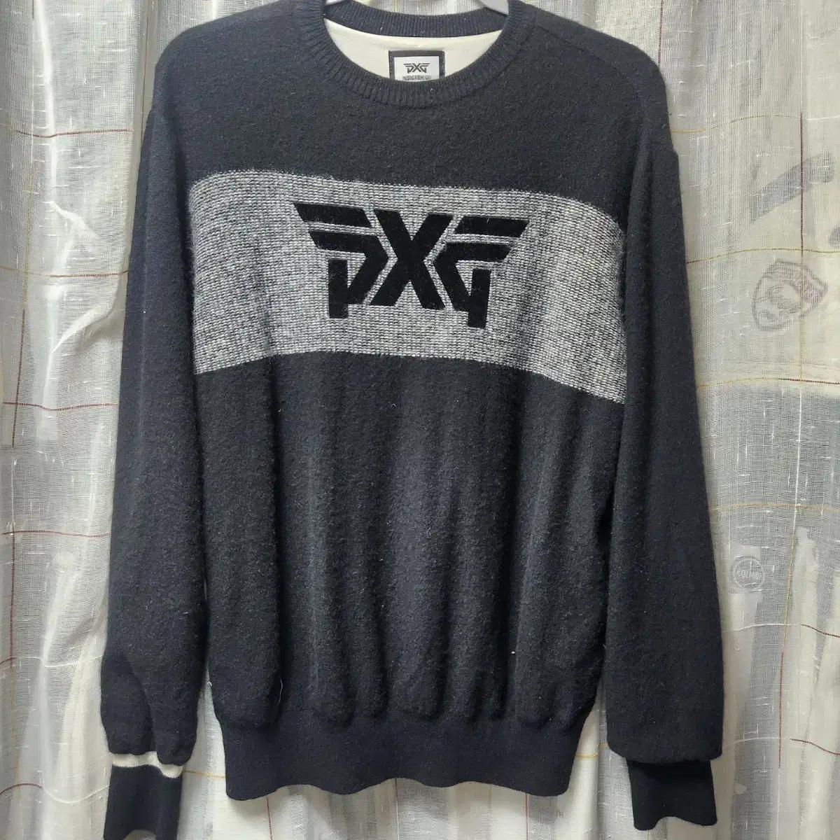 PXG 블랙 방퓬 이중 니트 스웨터