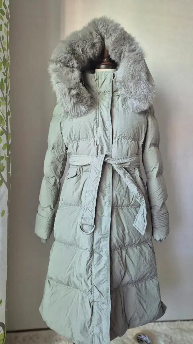 COUPS 여성 폭스퍼 후드 롱 패딩 코트66