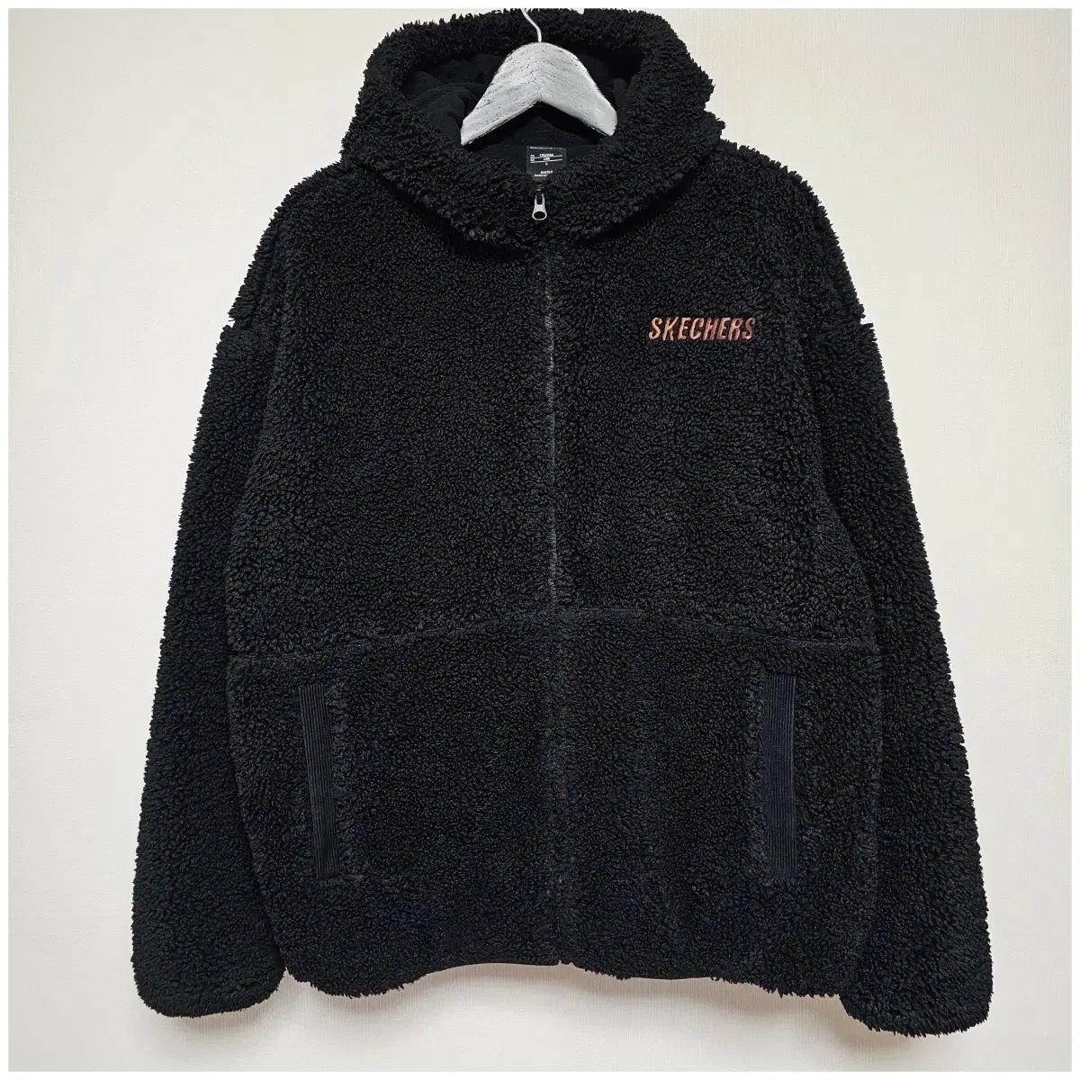 스케쳐스 후리스 후드 집업 블랙 100