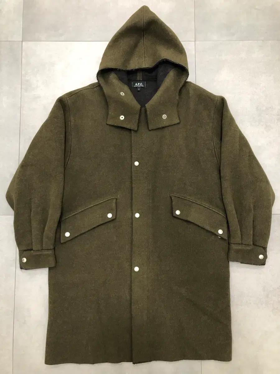 아페쎄 apc 울100 프랑스 밀리터리 후드 코트 S