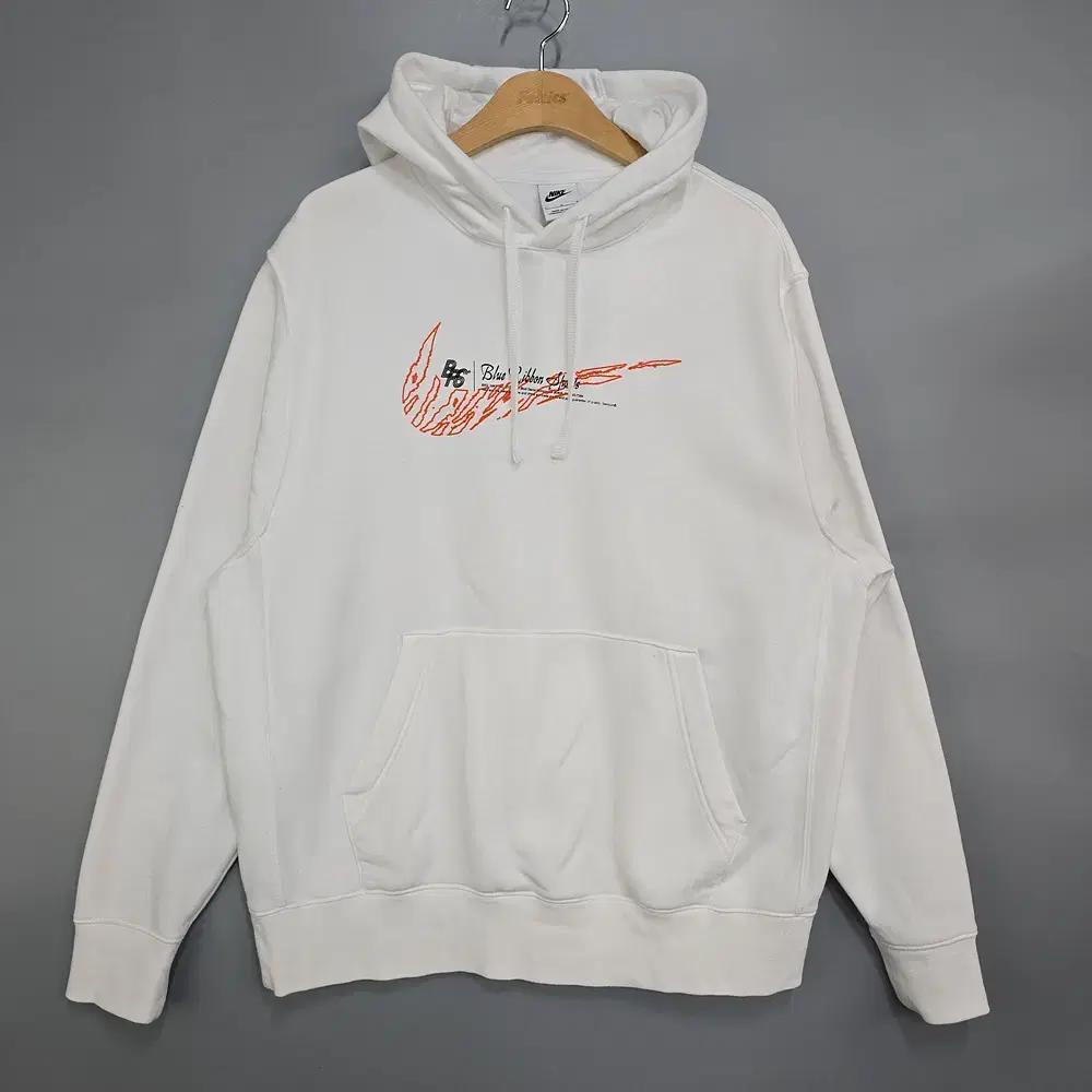 나이키(NIKE) BRS 스우시 블루리본 프린팅 후드티 화이트 L