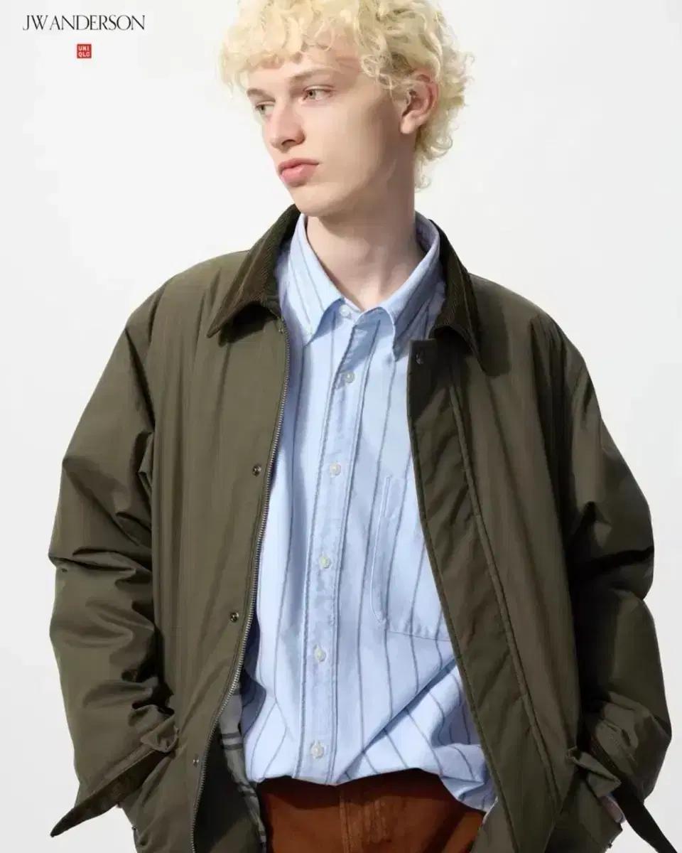 4XL) 유니클로 JW앤더슨 테크 퍼프 자켓 올리브