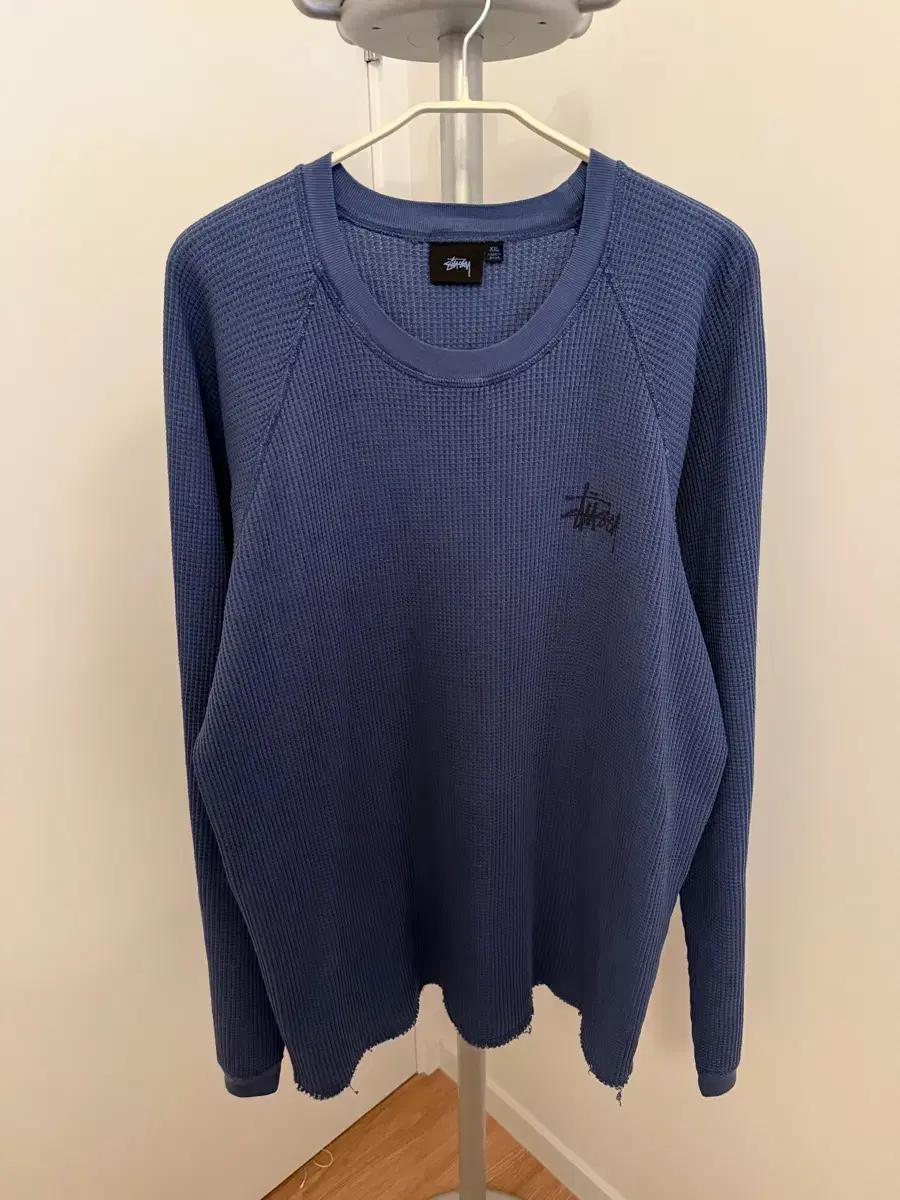 (xxl) 스투시 래글런 써멀 롱슬리브 크루 블루