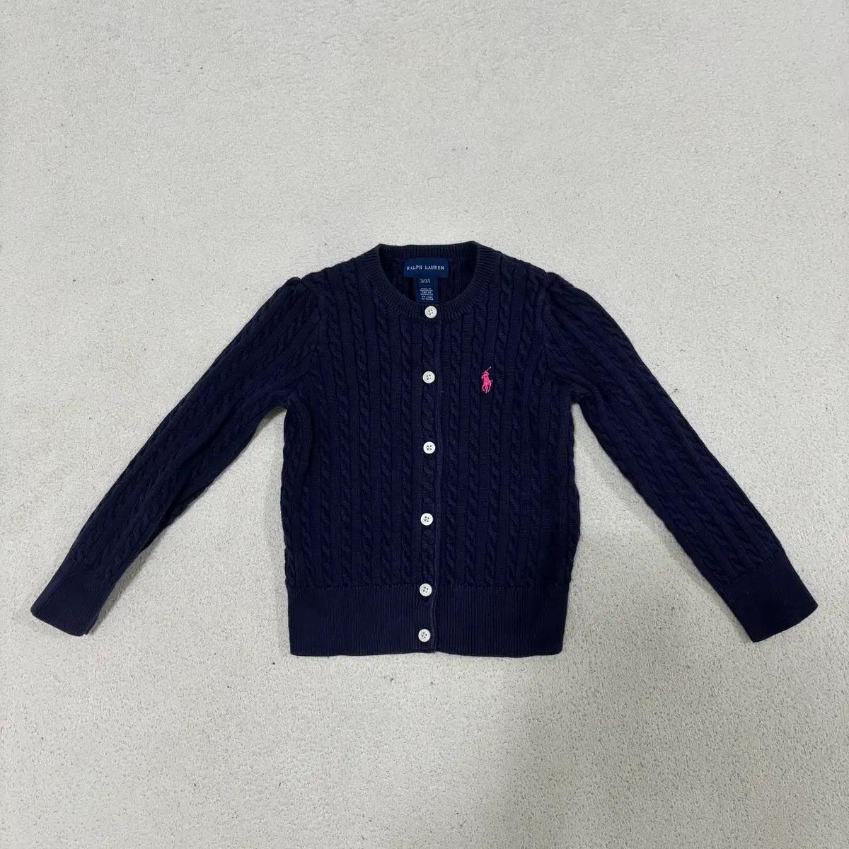 3/3T 폴로랄프로렌 키즈 케이블 니트 코튼 크루넥 가디건 1215