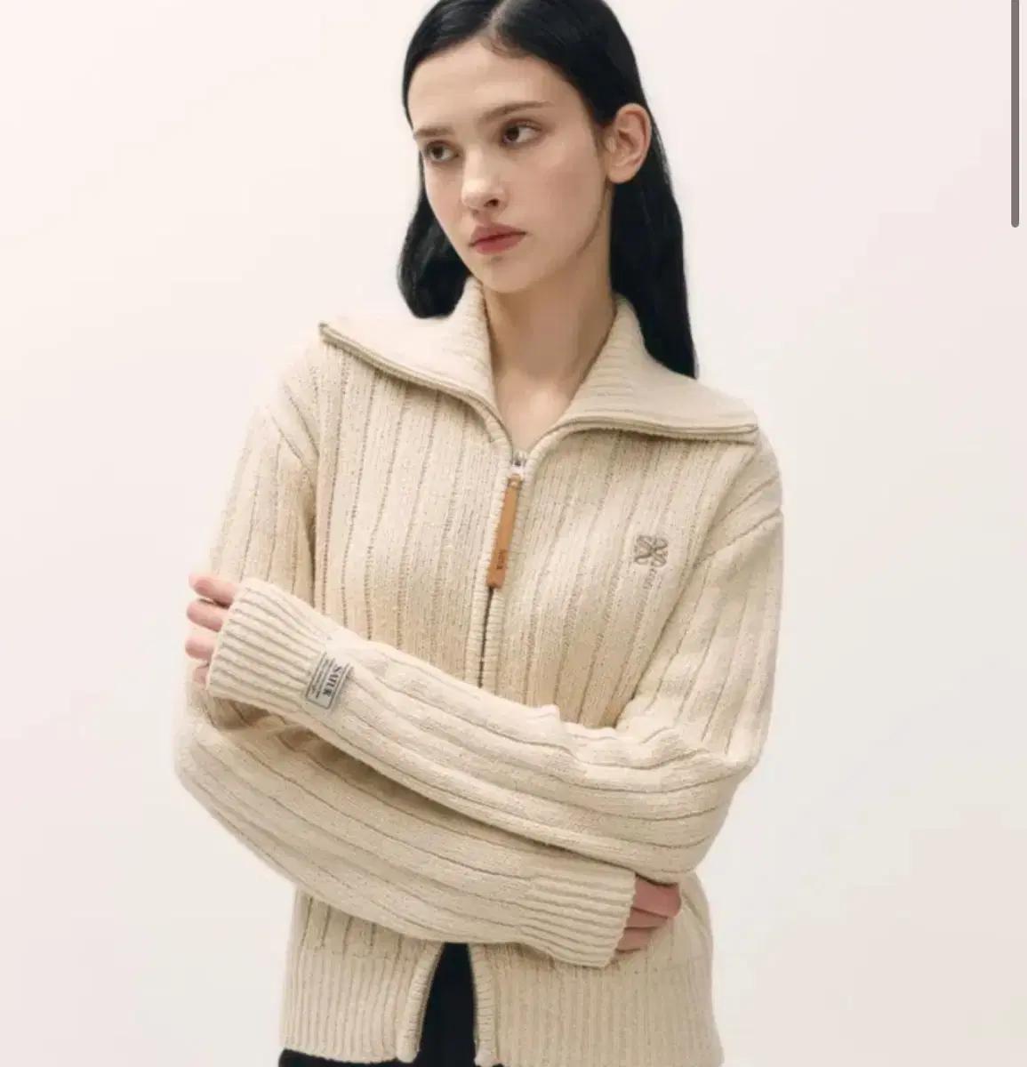 세터 파로 부클 니트 집업 후리스 가디건 크림 아이보리 마리떼 앤더슨벨