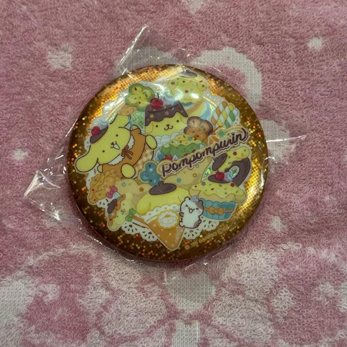 산리오 폼폼푸린 글리터 빅 캔뱃지
