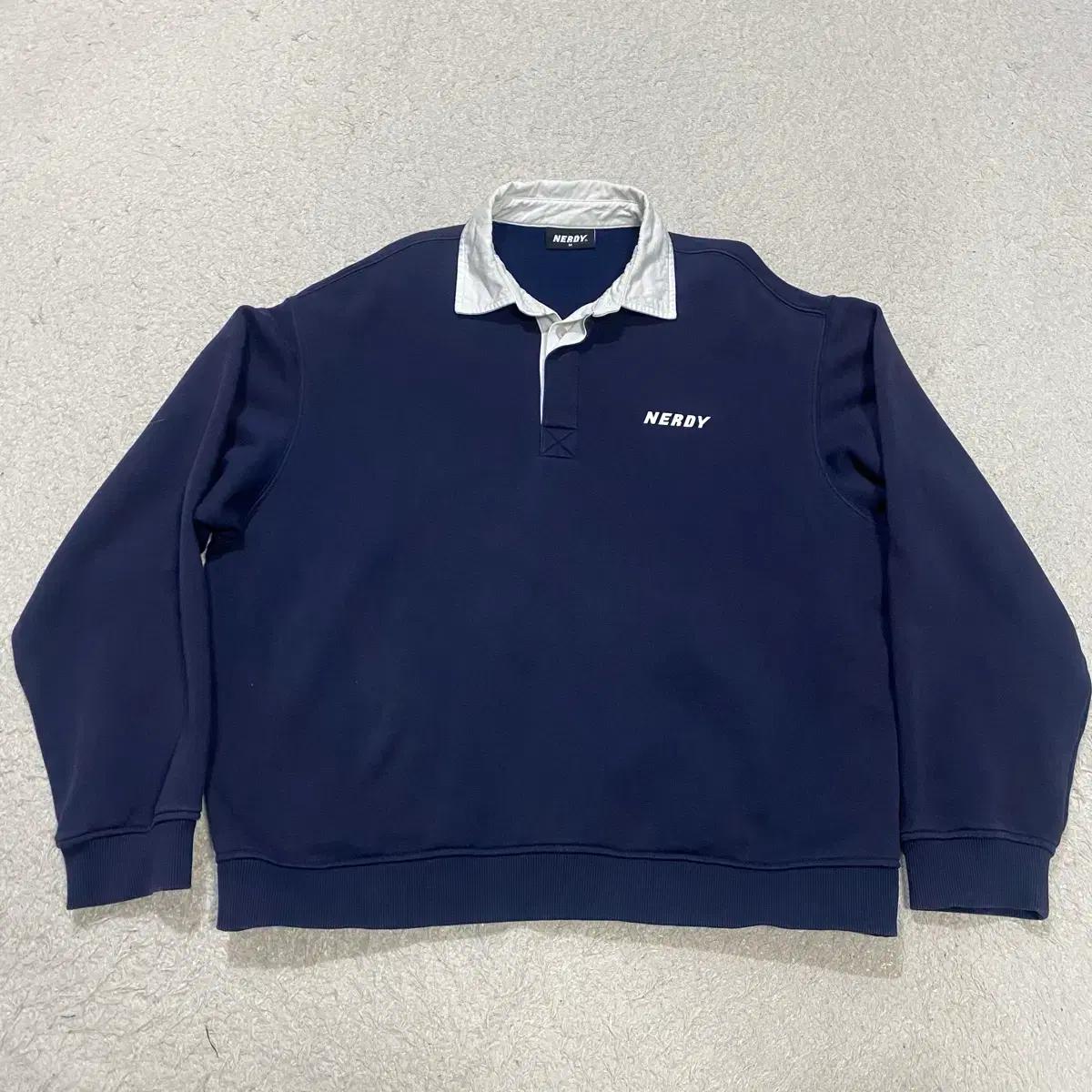 널디 럭비 스웻셔츠 긴팔 카라티 m
