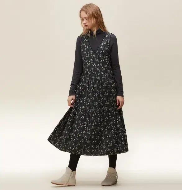 써스데이아일랜드 기모 서스펜더 원피스