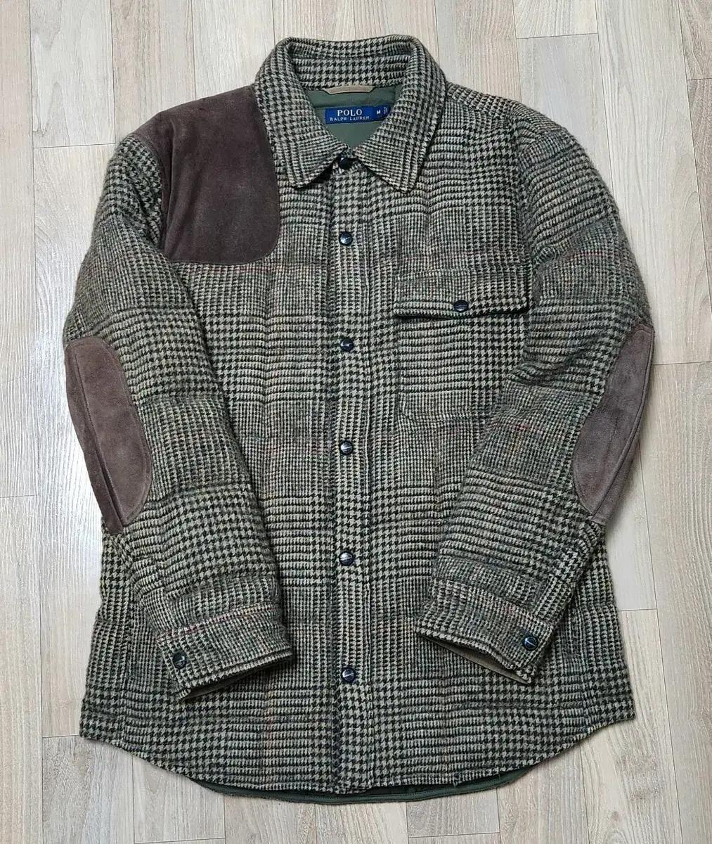 폴로 스웨이드 패치 울 다운 자켓 M