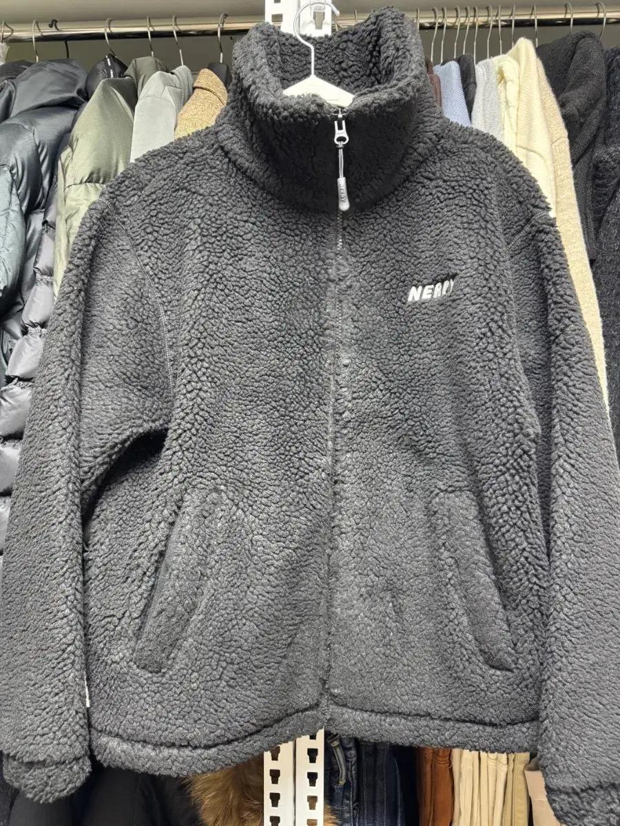 널디 플리스 자켓 XS 44~55 블랙 (S급)