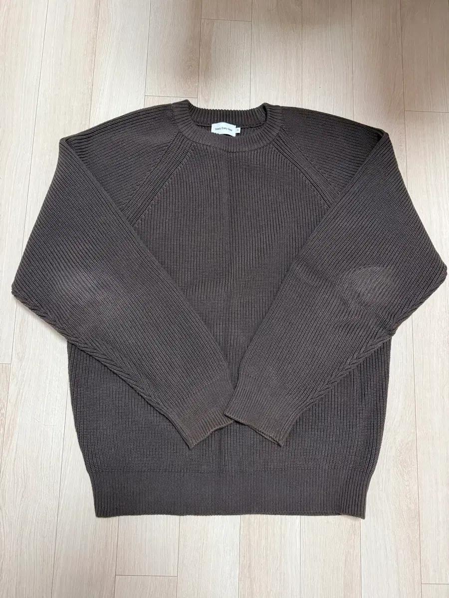 스테디에브리웨어 래글런 코튼 피셔맨 니트 브라운 3사이즈