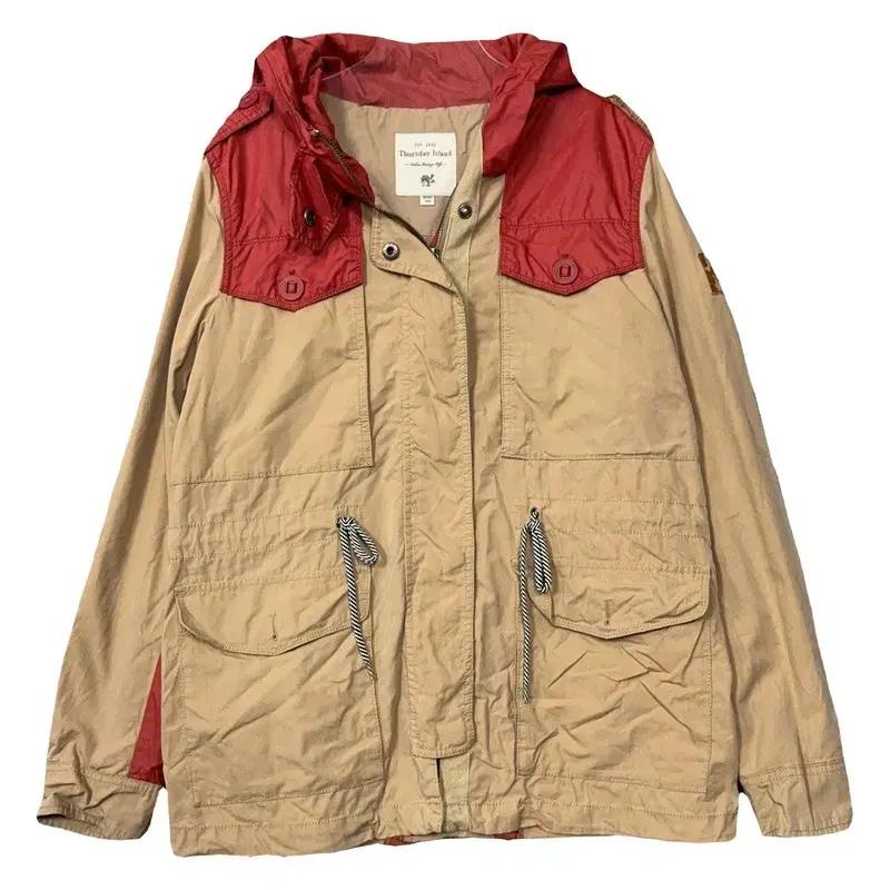 써스데이아일랜드 베이지 빈티지 바람막이 윈드자켓 90(M)