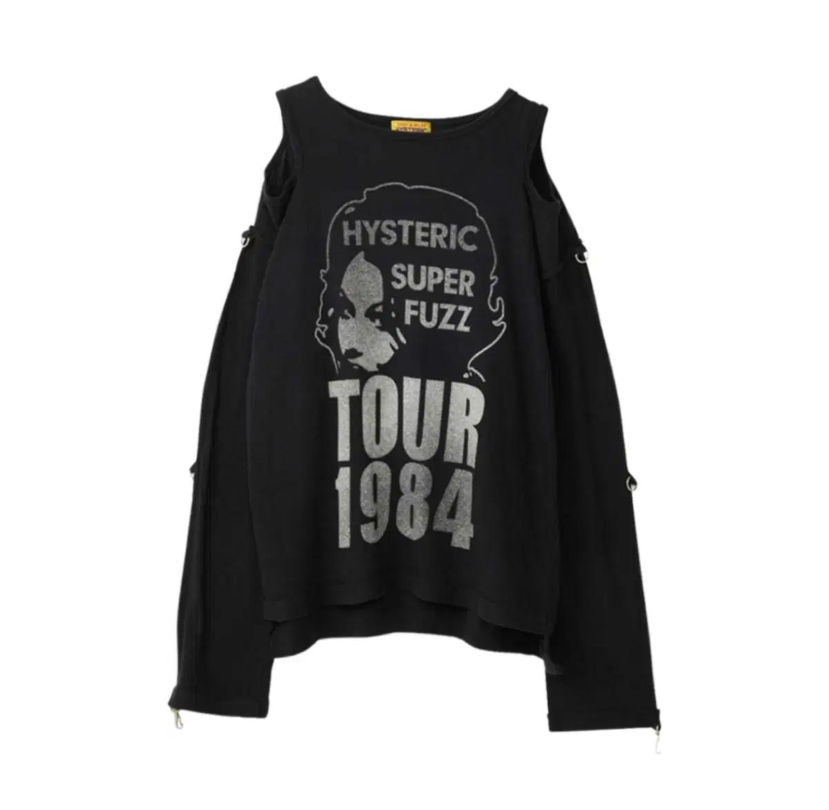 히스테릭글래머 투어 1984 풀오버 맨투맨 롱슬리브 블랙