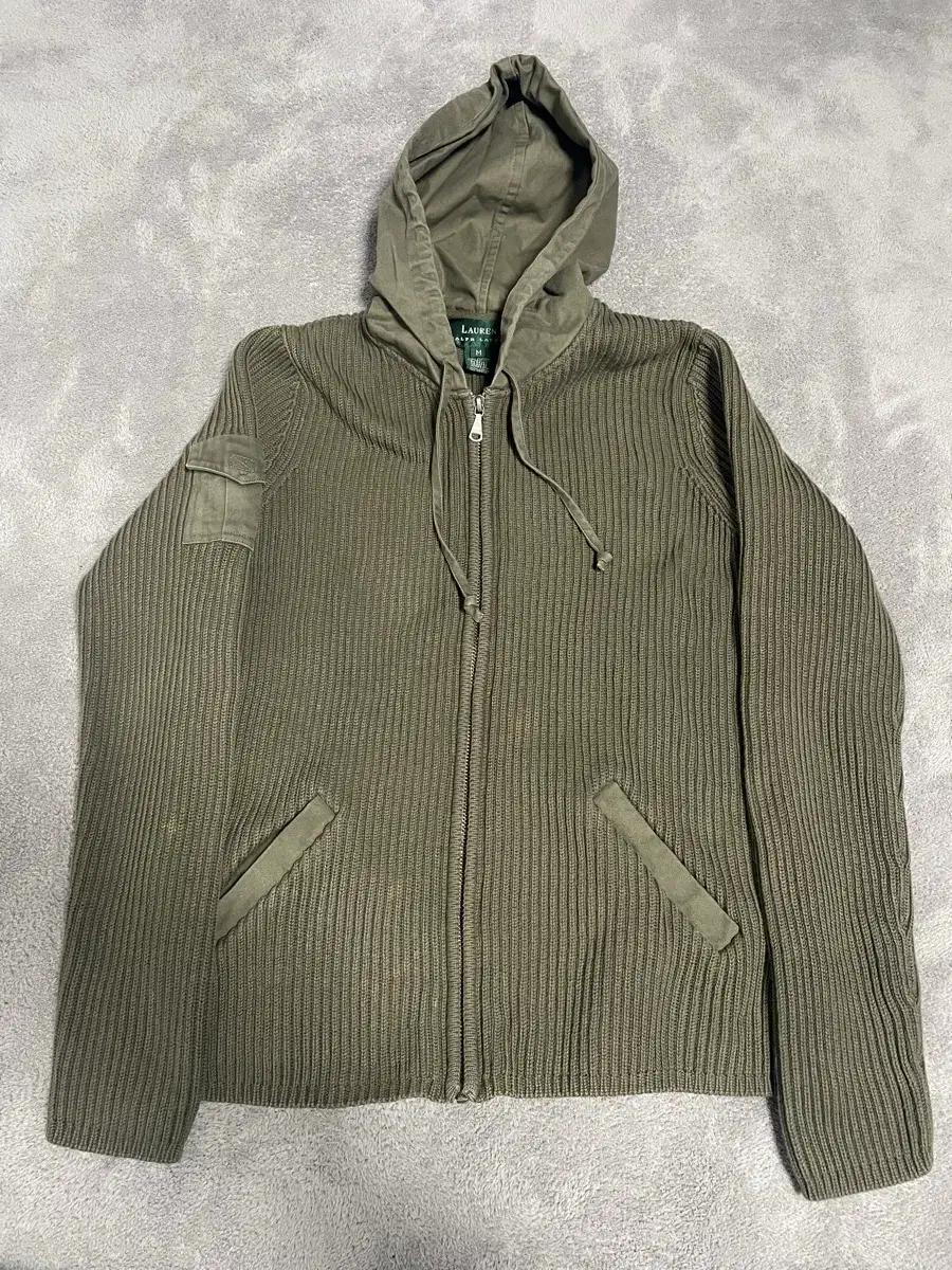 90s 폴로 니트 믹스 후드집업