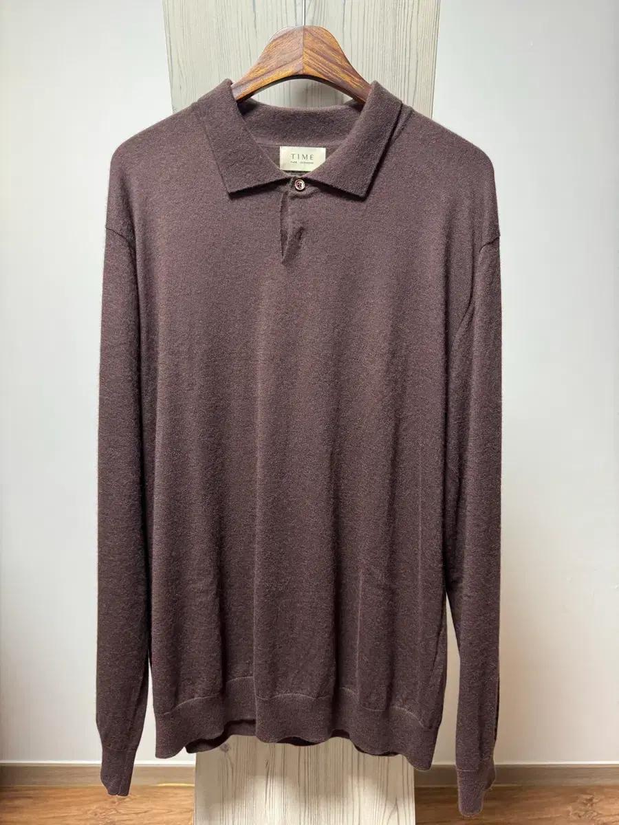 타임옴므 TIME / 폴로니트 / 캐시미어 100 / 브라운