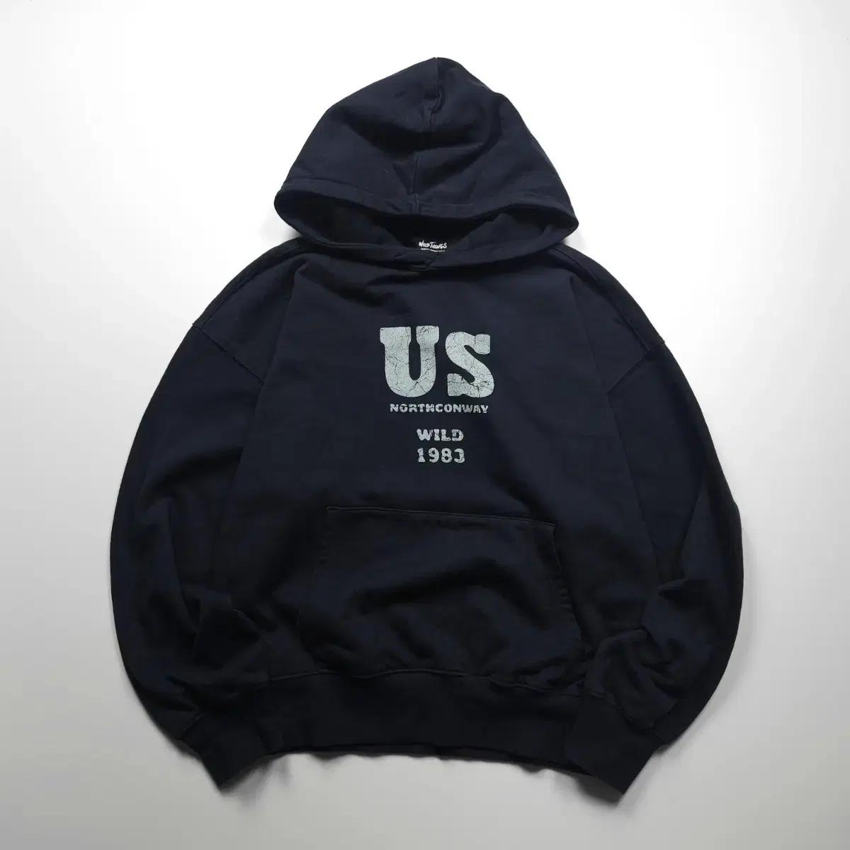 와일드띵스 USA 빅로고 헤비 웨이트 후드 티셔츠 (L)