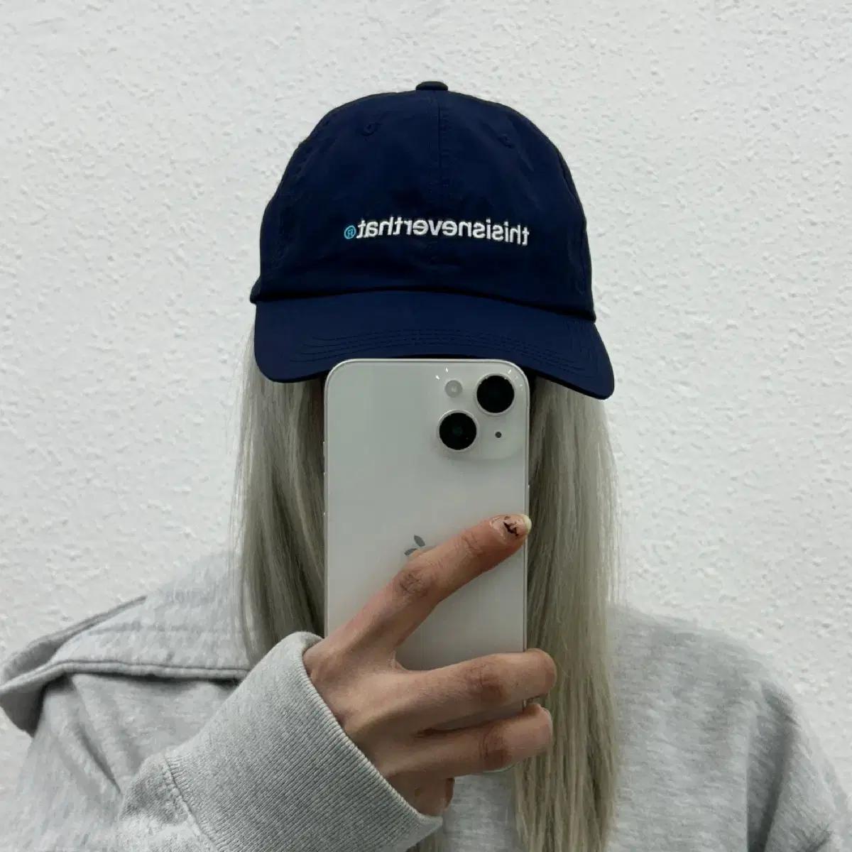 디스이즈네버댓 센터로고 네이비 볼캡
