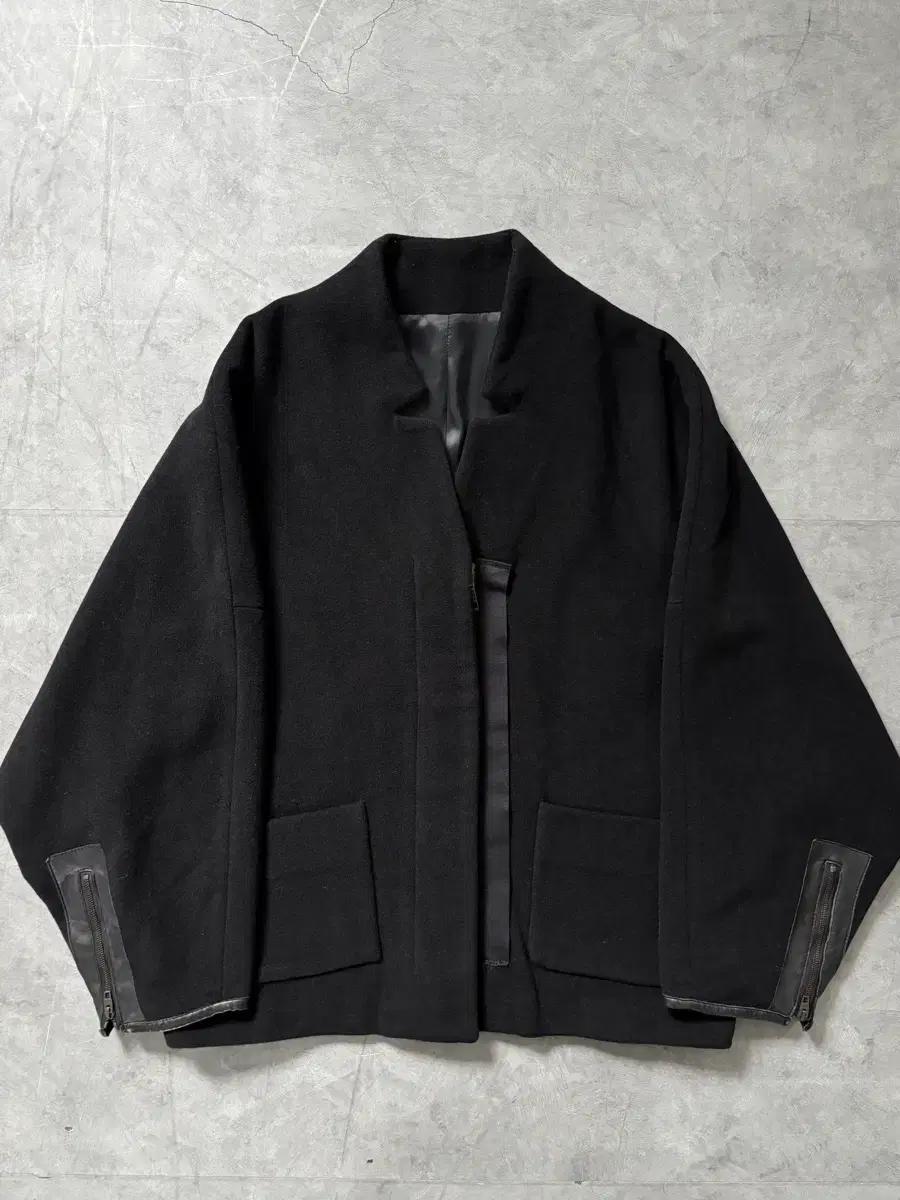 Acne Studios 아크네 블랙 울 레더 가디건