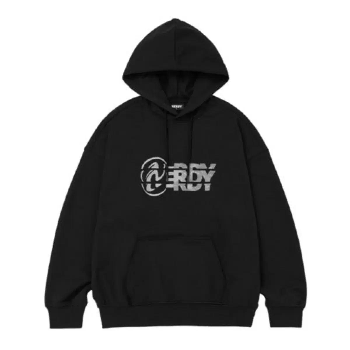 널디 NERDY 로고 블랙 후드티