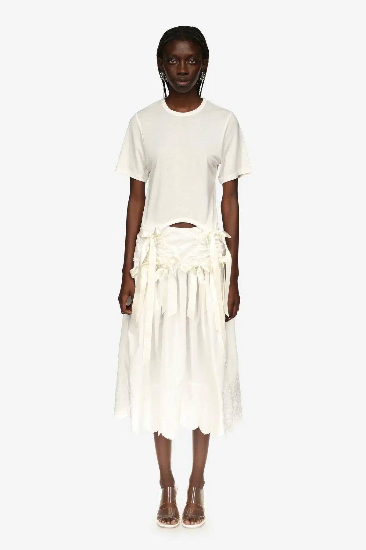 simone rocha 시몬로샤 보우 리본 미디 스커트