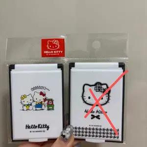 산리오 키티 블랙 헬로키티 하운드투스 체크 모노그램 휴대용 거울
