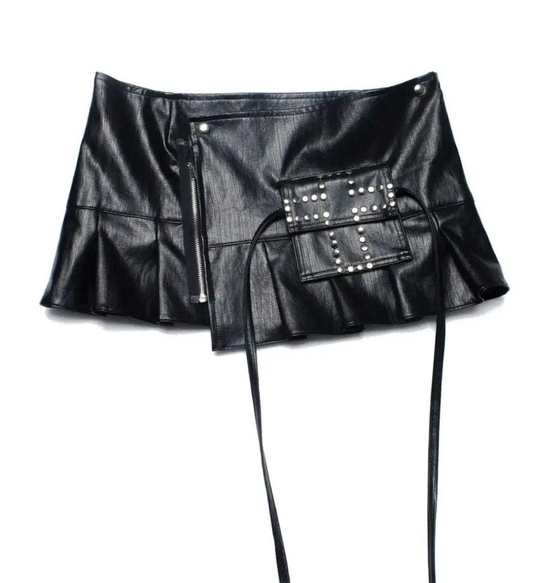Taae 태 Pleated Wrap Skirt 001 black