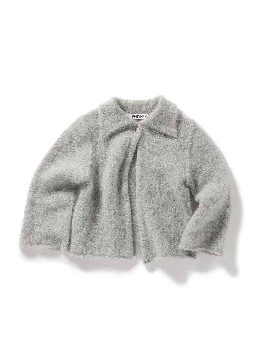 PERVERZE 퍼버즈 Fluffy Knit Cardigan Gray