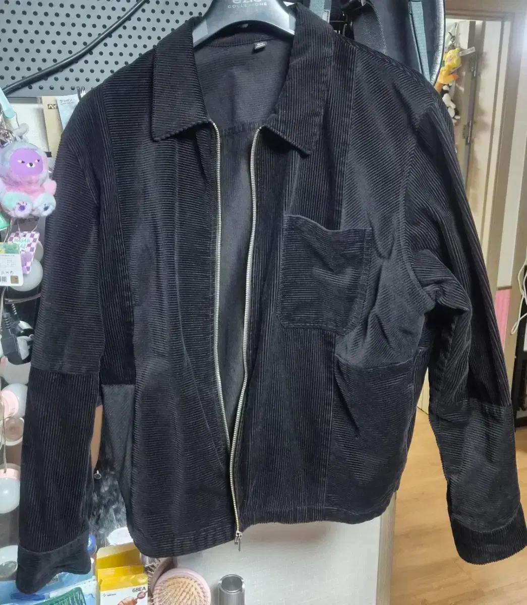 GU 코듀로이 집업 자켓 L 블랙