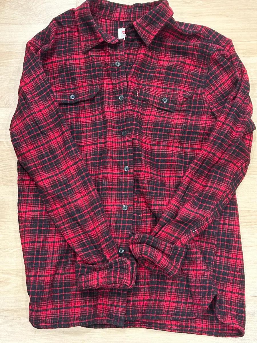 Levis 체크 남방 레드