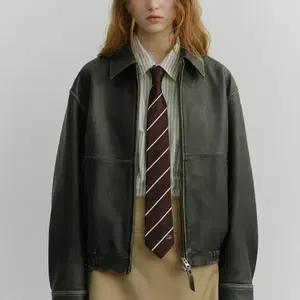 던스트 UNISEX DRIZZLER LEATHER JACKET_UDJU6A105_BRUSHED BLACK
